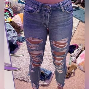 american eagle ripped skinny jeans, women’s 00